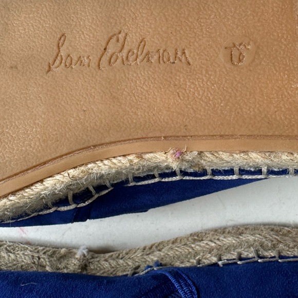 Sam Edelman Blue Carrin Suede Leather platform espadrilles. Size 6.5 - Picture 10 of 11